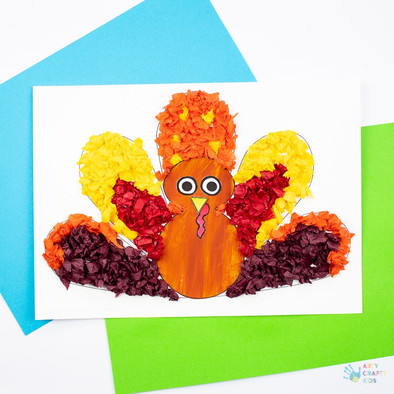 Tissue Paper Turkey Craft - Arty Crafty Kids